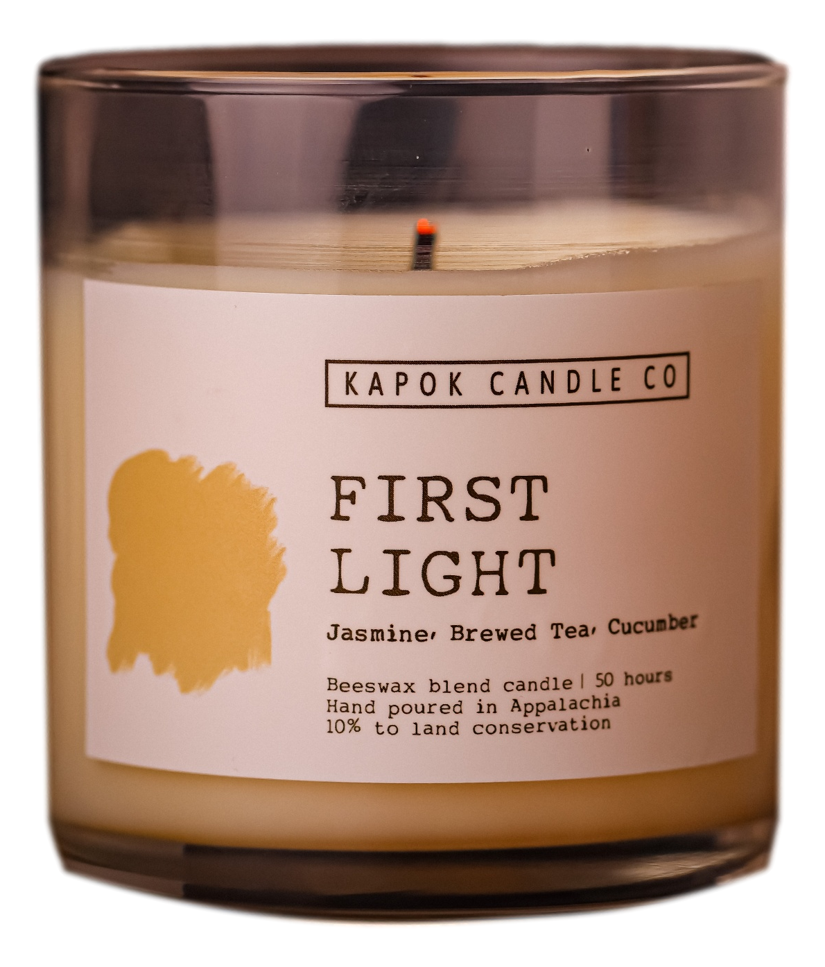 First Light Beeswax Blend Candle, 100% Cotton Wicks, Wooden Lid
