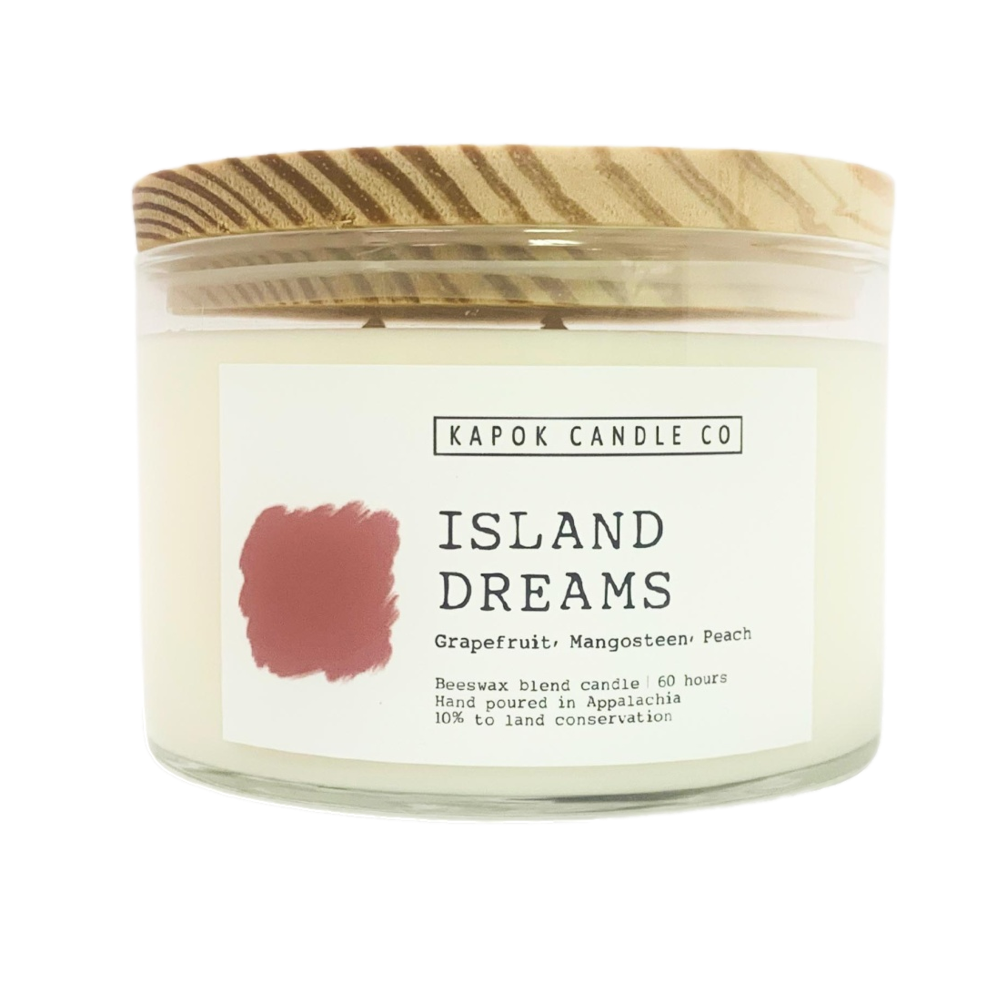 Island Dreams Beeswax Blend Candle, 100% Cotton Wicks, Wooden Lid